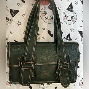 Cynthia Rowley Green Pebbled Leather Handbag